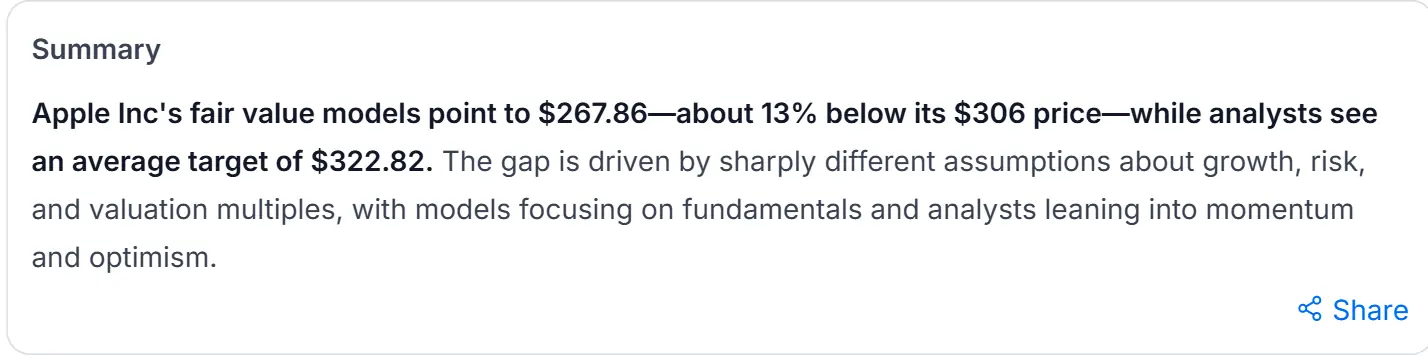 WarrenAI summary of the gap between models and analysts